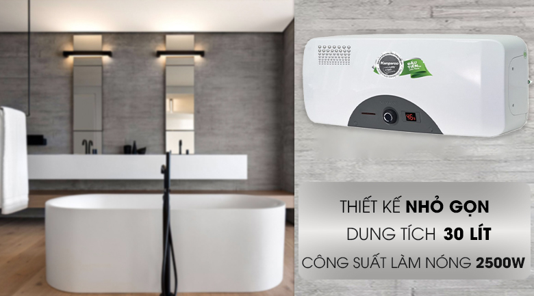 Thiết kế đơn giản, tinh tế - Máy nước nóng Kangaroo 30 lít KG 72A3