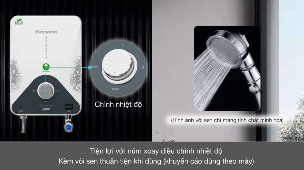 Máy nước nóng hồng ngoại Kangaroo KG588W 4000W