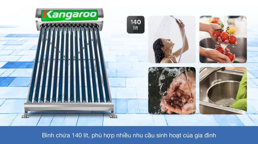 Máy nước nóng năng lượng mặt trời Kangaroo 140 lít GD1414