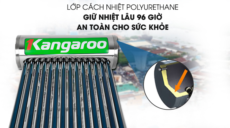 Kéo dài thời gian giữ nhiệt tới 96 tiếng - Máy nước nóng Kangaroo GD1414 140 lít