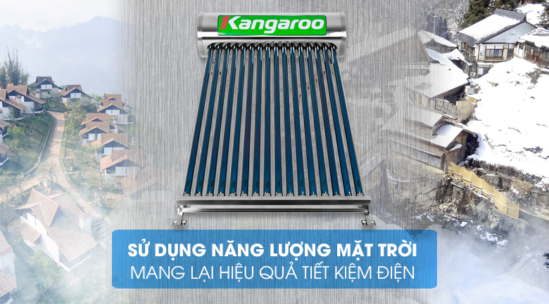 Sử dụng năng lượng mặt trời - Máy nước nóng năng lượng mặt trời Kangaroo GD1616 160 lít 