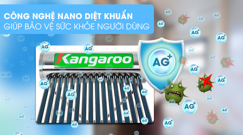 Công nghệ Nano diệt khuẩn - Máy nước nóng năng lượng mặt trời Kangaroo GD1616 160 lít 