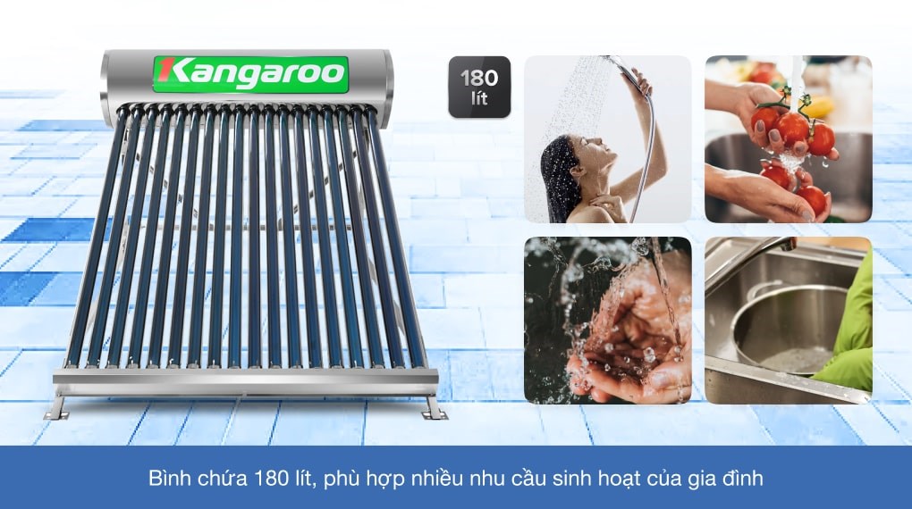 Máy nước nóng năng lượng mặt trời Kangaroo 180 lít GD1818