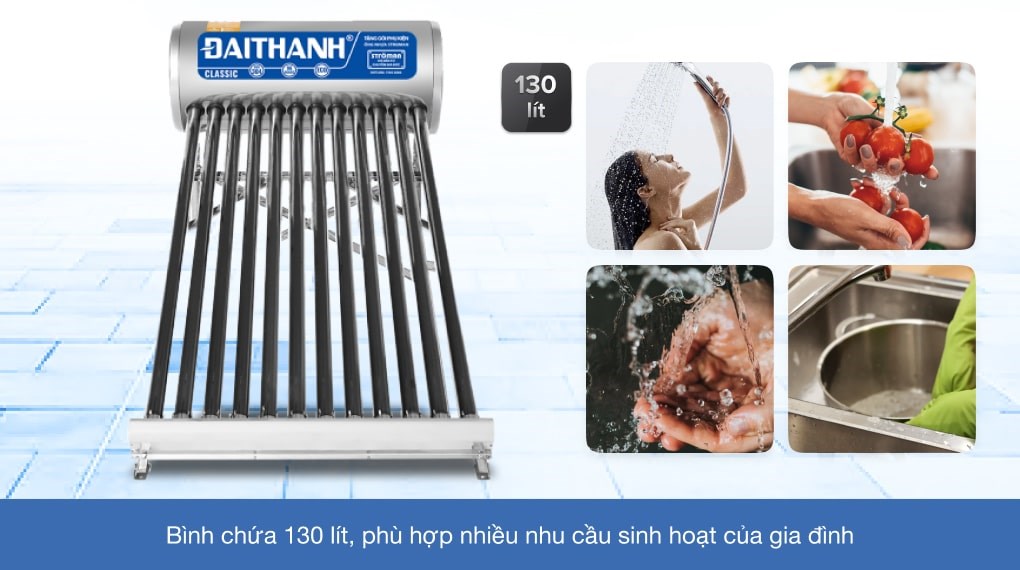 Máy nước nóng năng lượng mặt trời Đại Thành 130 lít Classic 58-12