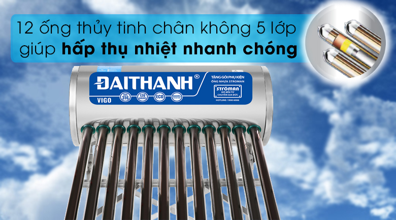 Máy nước nóng năng lượng mặt trời Đại Thành 130 lít Vigo 58-12 - 9