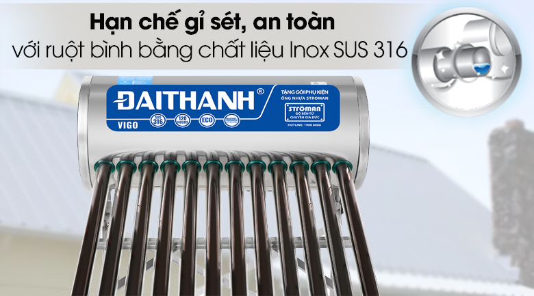 Máy nước nóng năng lượng mặt trời Đại Thành 130 lít Vigo 58-12 - 11