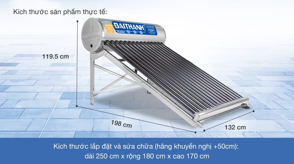 Máy nước nóng năng lượng mặt trời Đại Thành 160 lít Classic 58-15