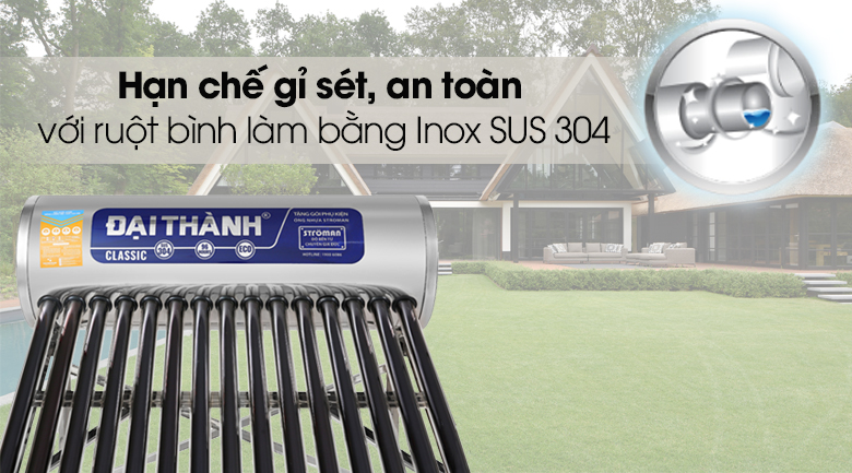 Máy nước nóng năng lượng mặt trời Đại Thành 160 lít Classic 58-15 - Ruột bình