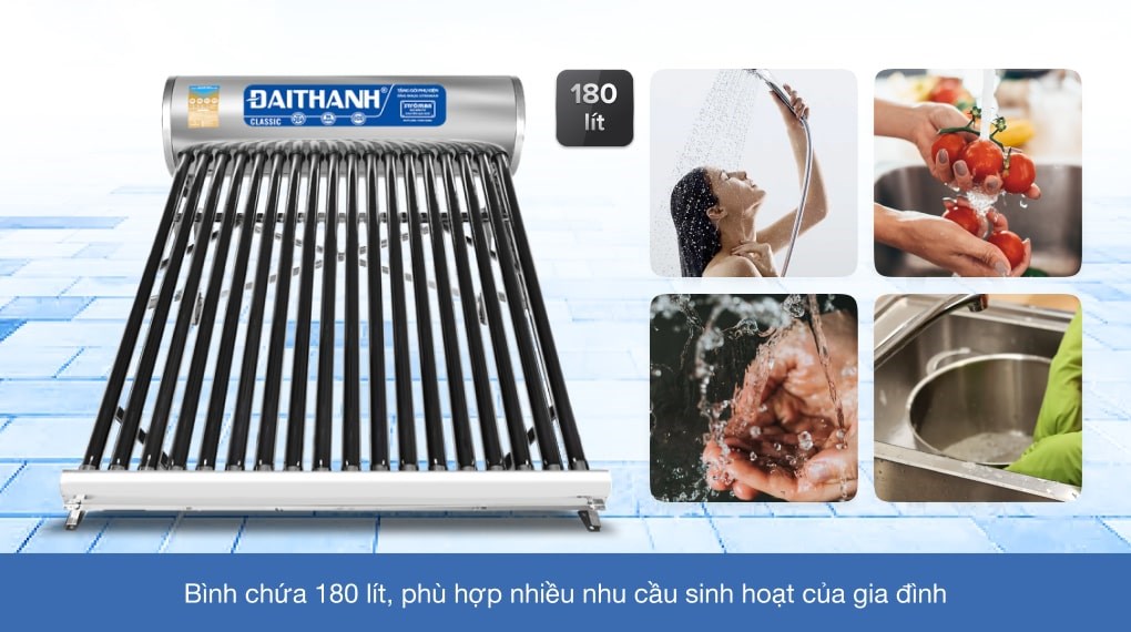 Máy nước nóng năng lượng mặt trời Đại Thành 180 lít Classic 58-18