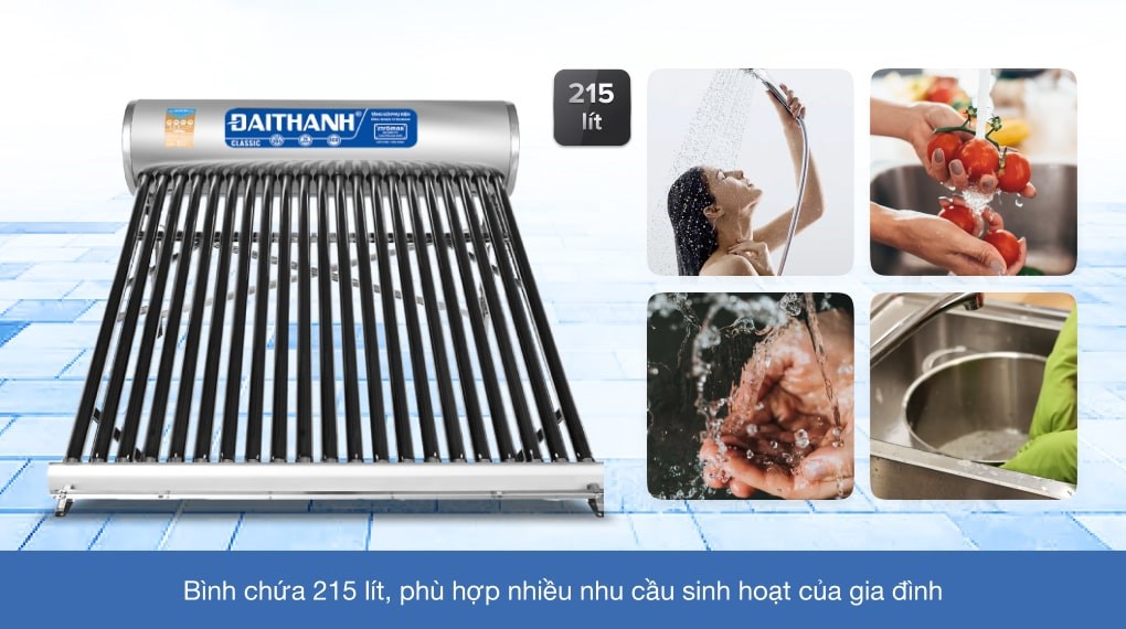 Máy nước nóng năng lượng mặt trời Đại Thành 215 lít Classic 58-21