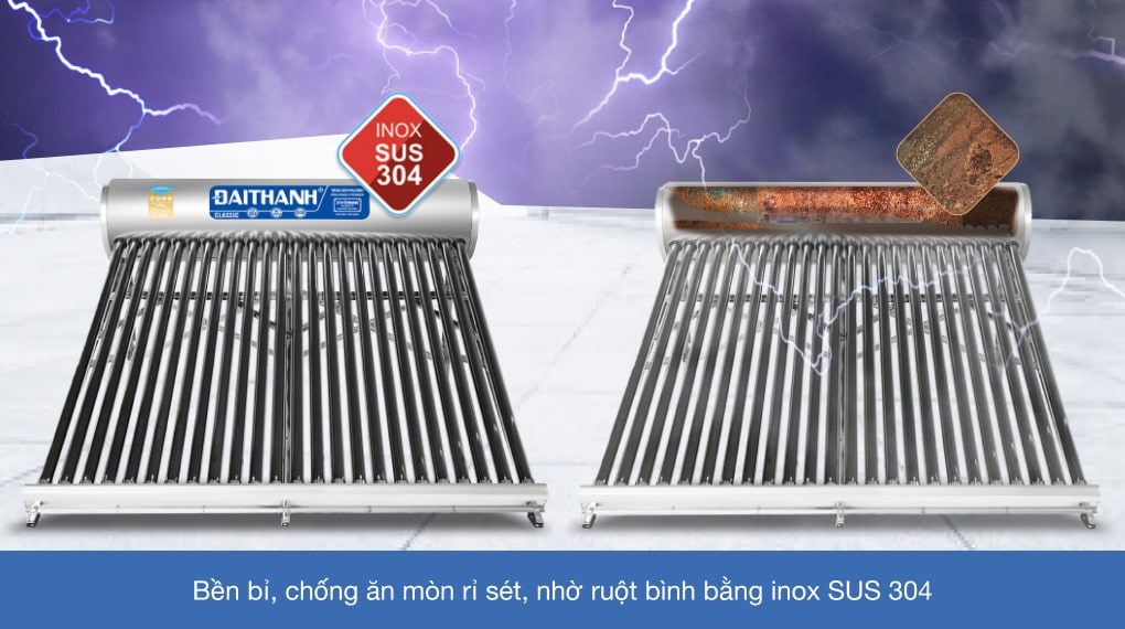 Máy nước nóng năng lượng mặt trời Đại Thành 250 lít Classic 58-24