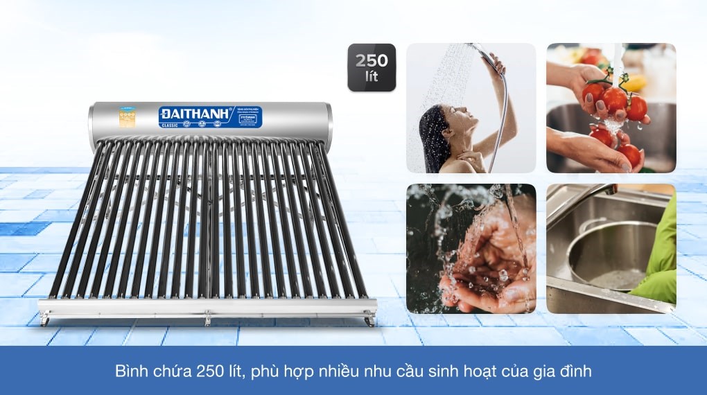 Máy nước nóng năng lượng mặt trời Đại Thành 250 lít Classic 58-24