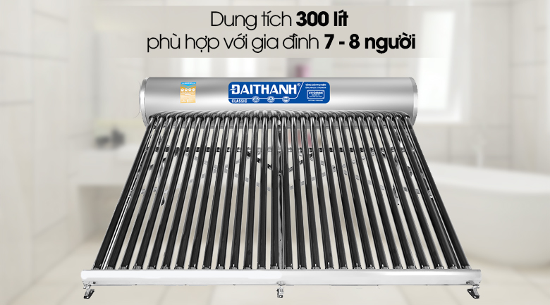 Dung tích 300 lít - Máy nước nóng năng lượng mặt trời Đại Thành 300 lít Classic 58-28