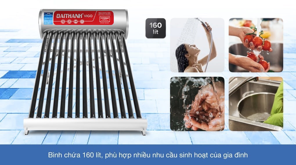 Máy nước nóng năng lượng mặt trời Đại Thành 160 lít Vigo 58-15