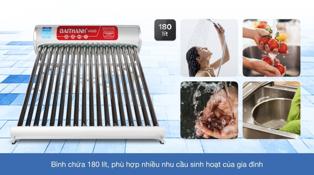 Máy nước nóng năng lượng mặt trời Đại Thành 180 lít Vigo 58-18