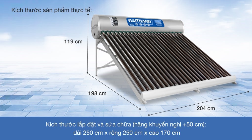 Máy nước nóng năng lượng mặt trời Đại Thành 250 lít Vigo 58-24