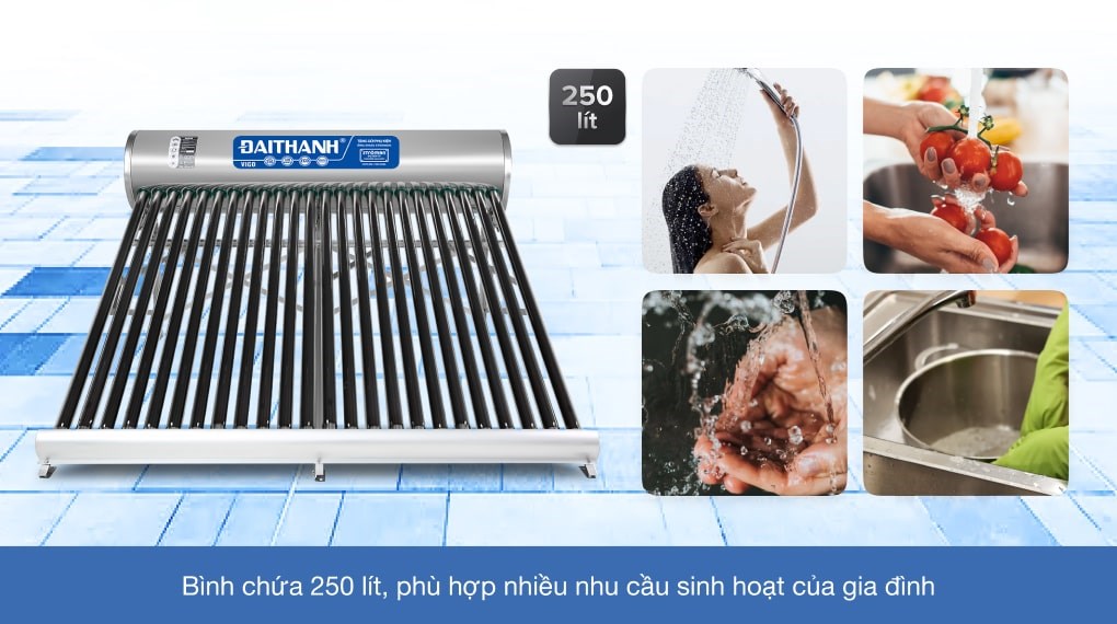 Máy nước nóng năng lượng mặt trời Đại Thành 250 lít Vigo 58-24