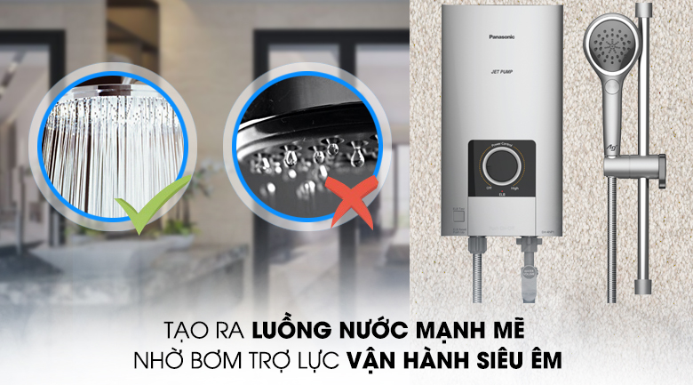 Luồng nước mạnh mẽ nhờ bơm trợ lực vận hành siêu êm