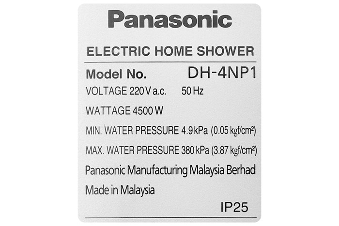 Máy nước nóng trực tiếp Panasonic 4500W DH-4NP1VS Màu Bạc