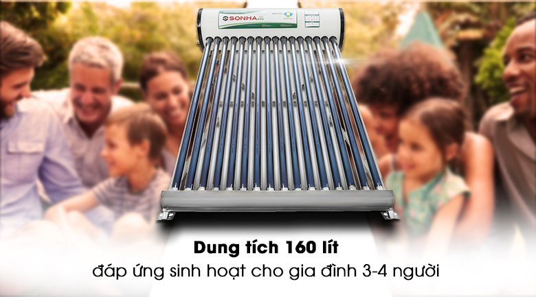 Máy nước nóng năng lượng mặt trời Sơn Hà 160 lít ECO Plus F58 - Dung tích