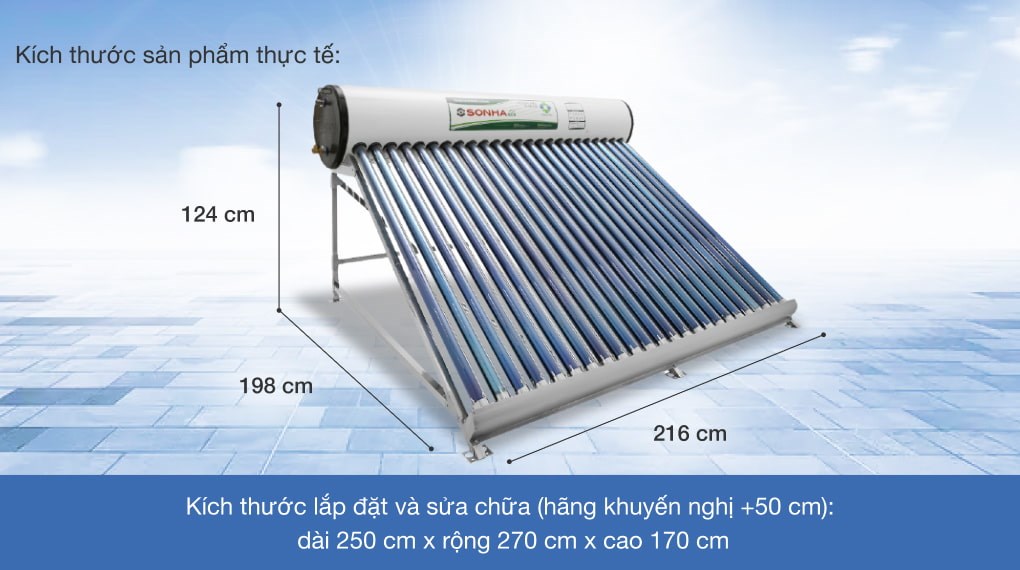 Máy nước nóng năng lượng mặt trời Sơn Hà 240 lít Eco 58-240