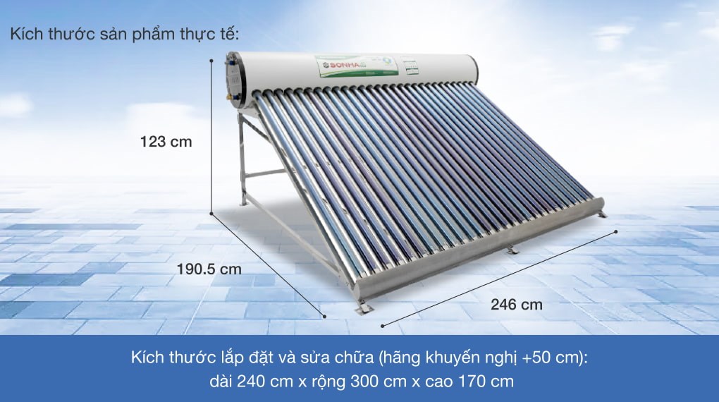 Máy nước nóng năng lượng mặt trời Sơn Hà 280 lít Eco 58-280