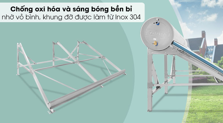 Máy nước nóng năng lượng mặt trời Sơn Hà 160 Lít GOLD F58 - Khung chân và vỏ