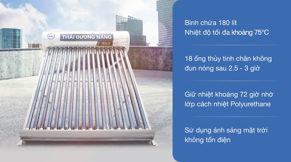 Máy nước nóng năng lượng mặt trời Sơn Hà 180 lít Nano 58-180