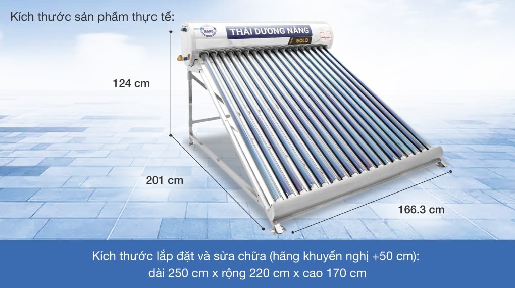 Máy nước nóng năng lượng mặt trời Sơn Hà 180 lít Nano 58-180