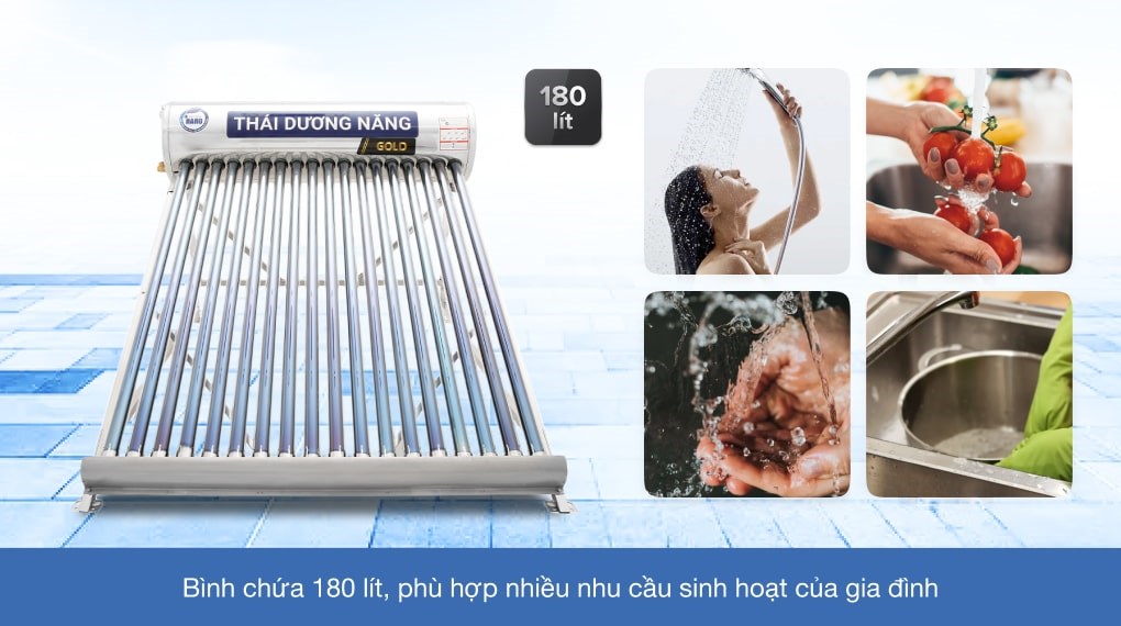 Máy nước nóng năng lượng mặt trời Sơn Hà 180 lít Nano 58-180