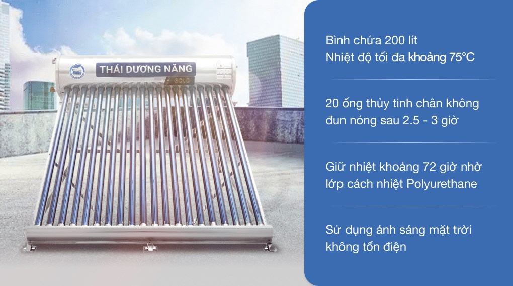 Máy nước nóng năng lượng mặt trời Sơn Hà 200 lít Nano 58-200