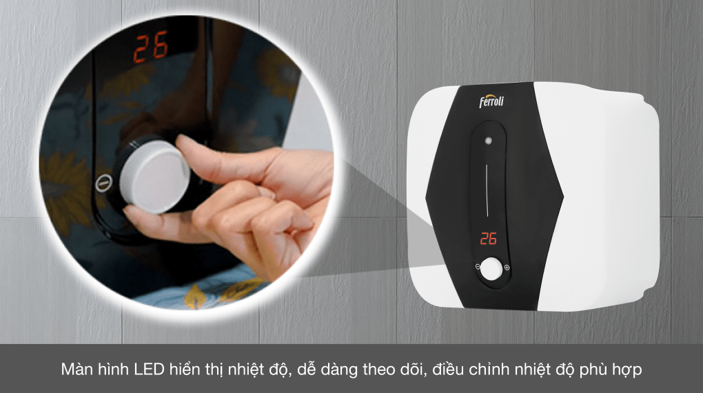 Bình nóng lạnh gián tiếp Ferroli 20 lít 2500W MIDO SQ