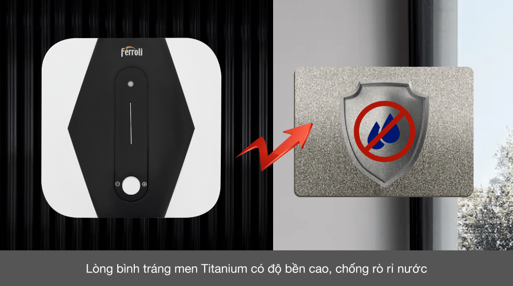 Bình nóng lạnh gián tiếp Ferroli 20 lít 2500W MIDO SQ