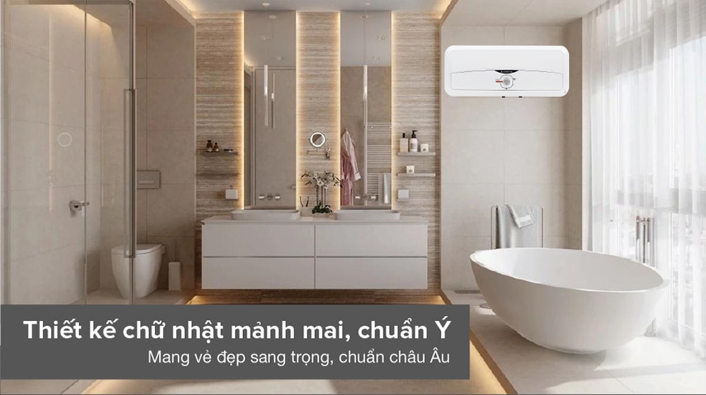 Máy nước nóng gián tiếp Ariston 20 lít 2500W SL2 20 R 2.5FE - MT - Thiết kê shinhf chữ nhật thanh mảnh