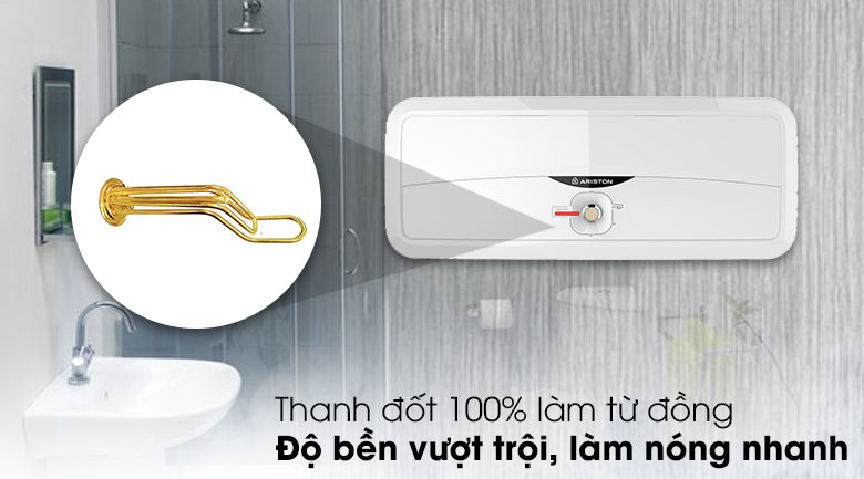 Bình nước nóng Ariston 20 lít SL2 20 R 2.5FE - MT - Thanh đốt đồng cho độ bền vượt trội