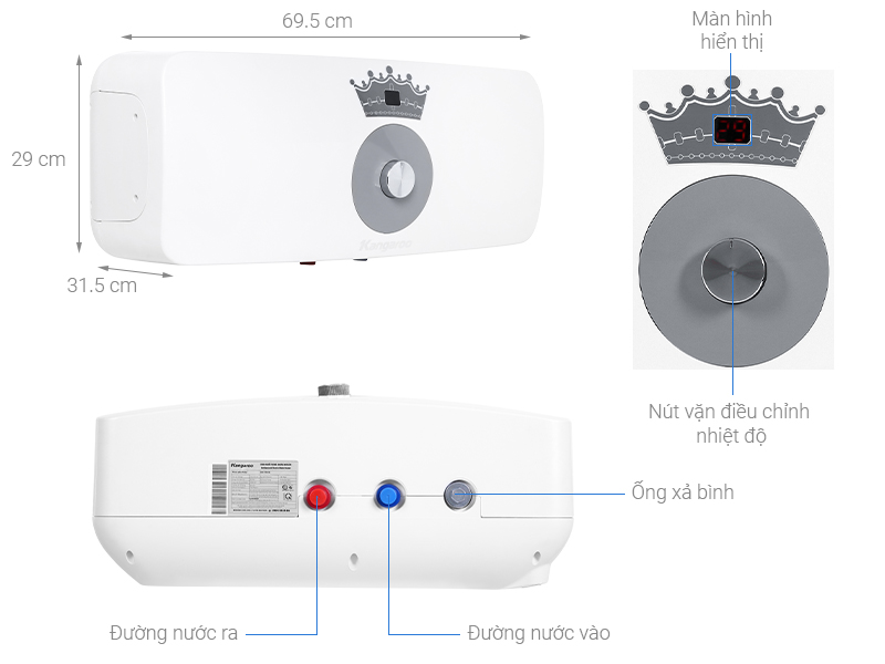 Bình nước nóng Kangaroo 22 lít KG 73R2