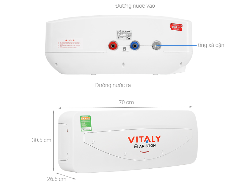 Máy nước nóng gián tiếp Ariston 20 lít 2500W VITALY 20 SLIM 2.5 FE