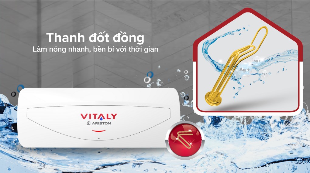 Máy nước nóng gián tiếp Ariston 20 lít 2500W VITALY 20 SLIM 2.5 FE - 16