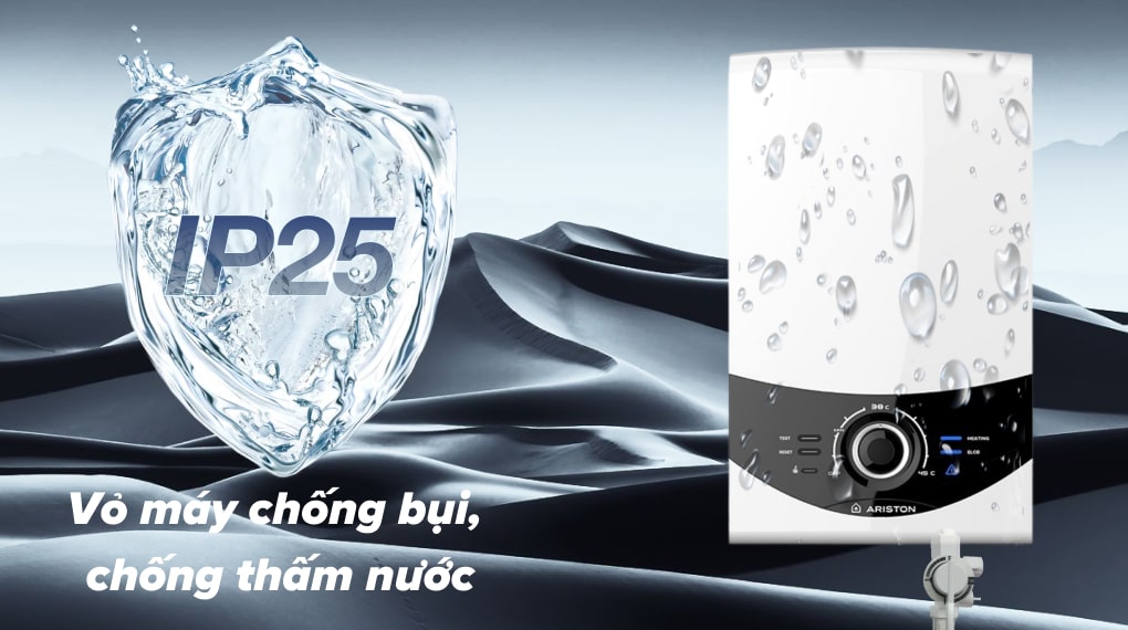 Máy nước nóng trực tiếp Ariston 4500W AURES SMC45PE SBS VN - Vỏ chống thấm nước IP25