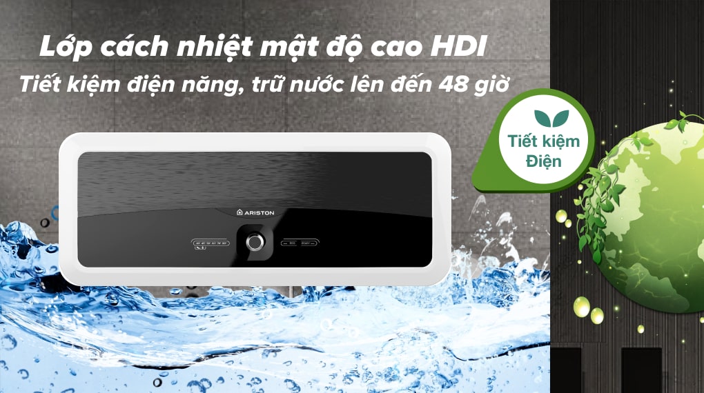 Bình nóng lạnh gián tiếp Ariston 30 lít 2500W SL2 30 LUX ECO 2.5 FE - lớp cách nhiệt HDI