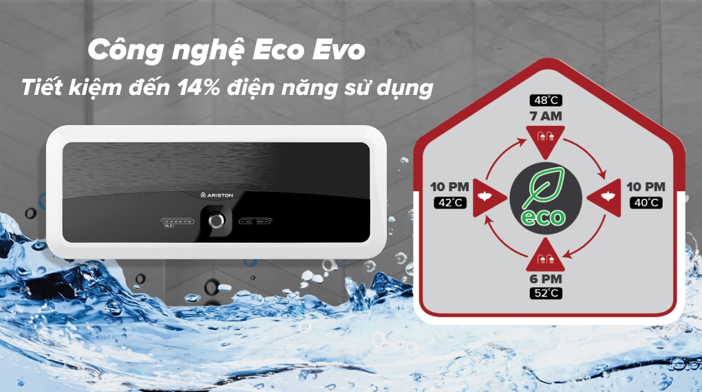 Bình nóng lạnh gián tiếp Ariston 30 lít 2500W SL2 30 LUX ECO 2.5 FE - công nghệ Eco Evo