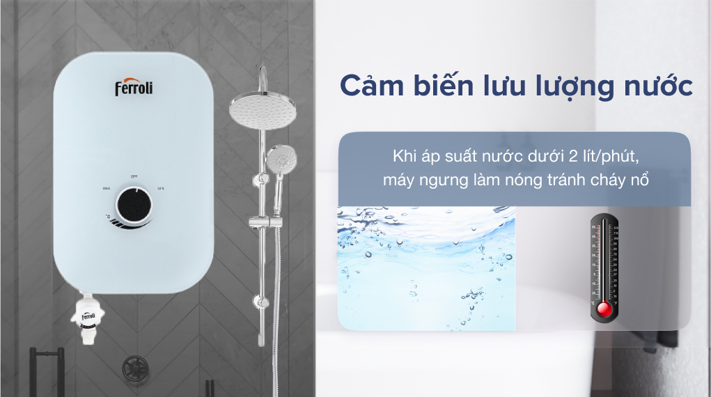 Máy nước nóng trực tiếp Ferroli 4500W MIDO-MXP 4.5S - Cảm biến lưu lượng nước Máy nước nóng trực tiếp Ferroli 4500W MIDO-MXP 4.5S - Cảm biến lưu lượng nước