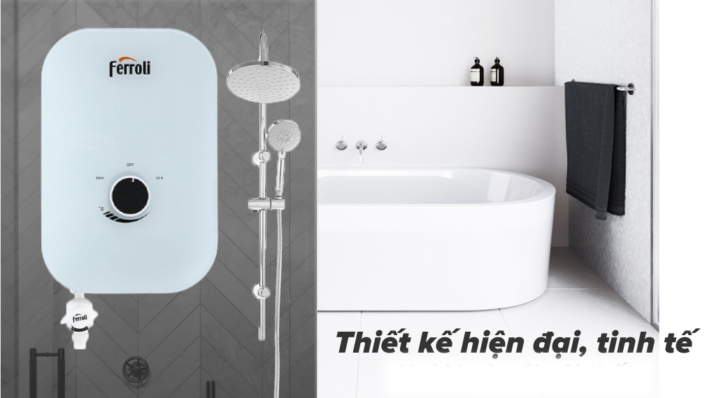 Máy nước nóng trực tiếp Ferroli 4500W MIDO-MXP 4.5S - Thiết kế nhỏ gọn, tiết kiệm diện tích Máy nước nóng trực tiếp Ferroli 4500W MIDO-MXP 4.5S - Thiết kế nhỏ gọn, tiết kiệm diện tích