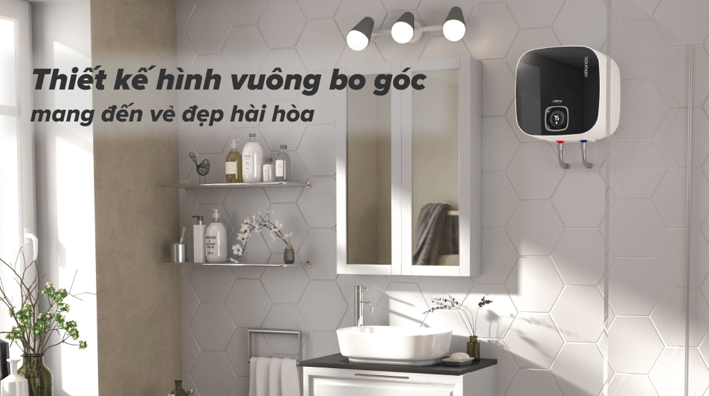 Bình nóng lạnh gián tiếp Atlantic 30 lít 2500W NANTO PLUS SWH 30A M-N2 - Thiết kế sang trọng hiện đại