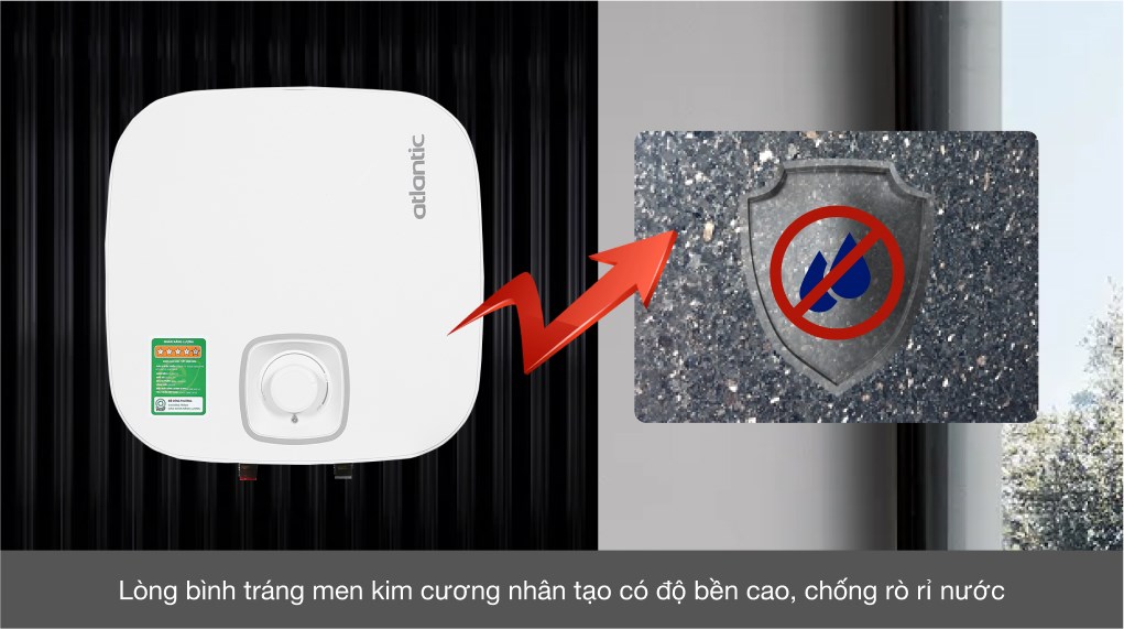 Máy nước nóng gián tiếp Atlantic 15 lít 2500W NANTO LITE SWH 15A M-N1