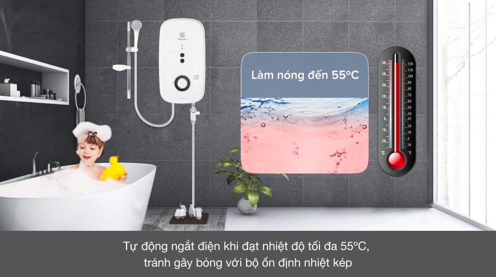 Máy nước nóng trực tiếp Electrolux 4500W EWE451KB-DWG2 - Bộ ổn định nhiệt kép