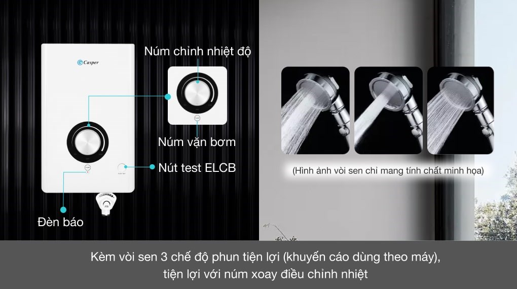 Máy nước nóng trực tiếp Casper 4500W EP-45TH11