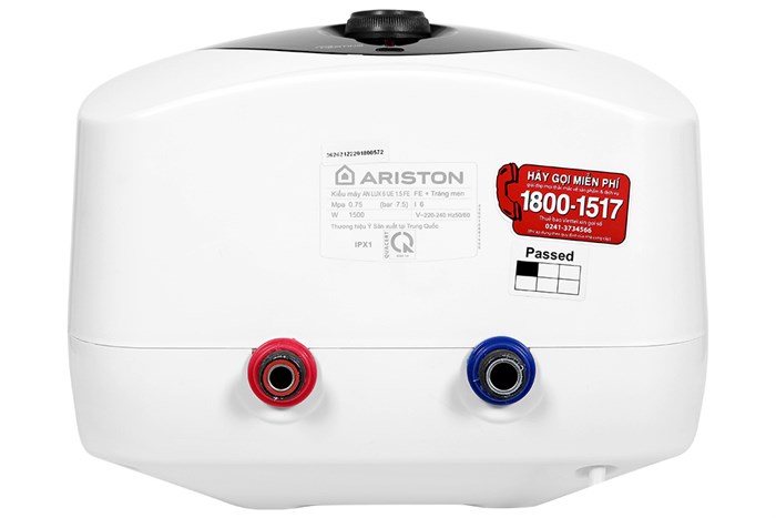 Máy nước nóng gián tiếp Ariston Mini 6 lít AN LUX 6 UE 1.5 FE Màu Đen - Xám