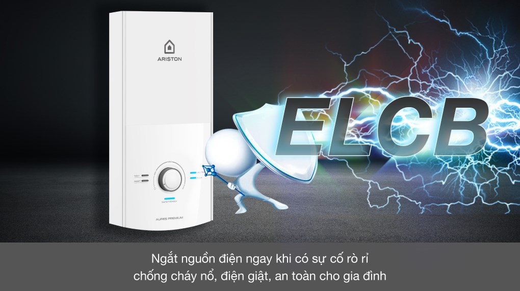 Máy nước nóng trực tiếp Ariston 4500W AURES PREMIUM 4.5