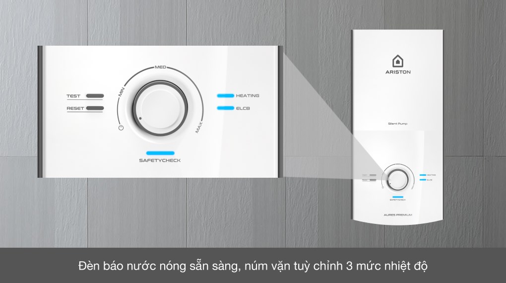 Máy nước nóng trực tiếp Ariston 4500W AURES PREMIUM 4.5P PEARL